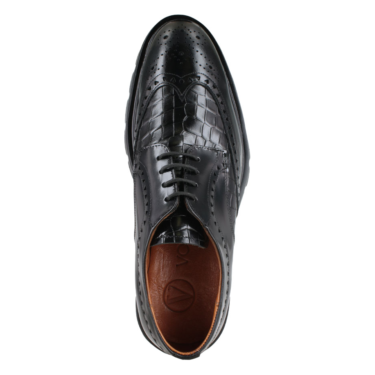 Zapato 1331 Caballero Camaleón Negro Lagarto Negro Suela EVA Roma
