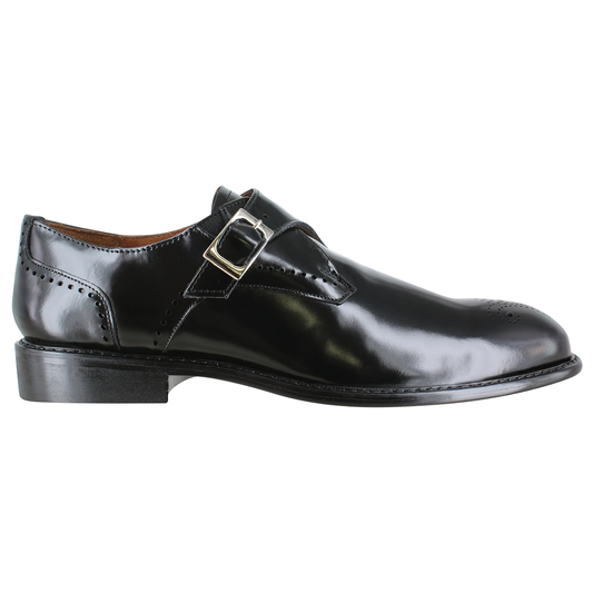 Zapato 717 Caballero Camaleón Negro Suela Cuero