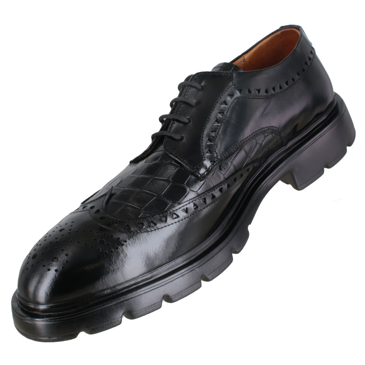 Zapato 1331 Caballero Camaleón Negro Lagarto Negro Suela EVA Roma