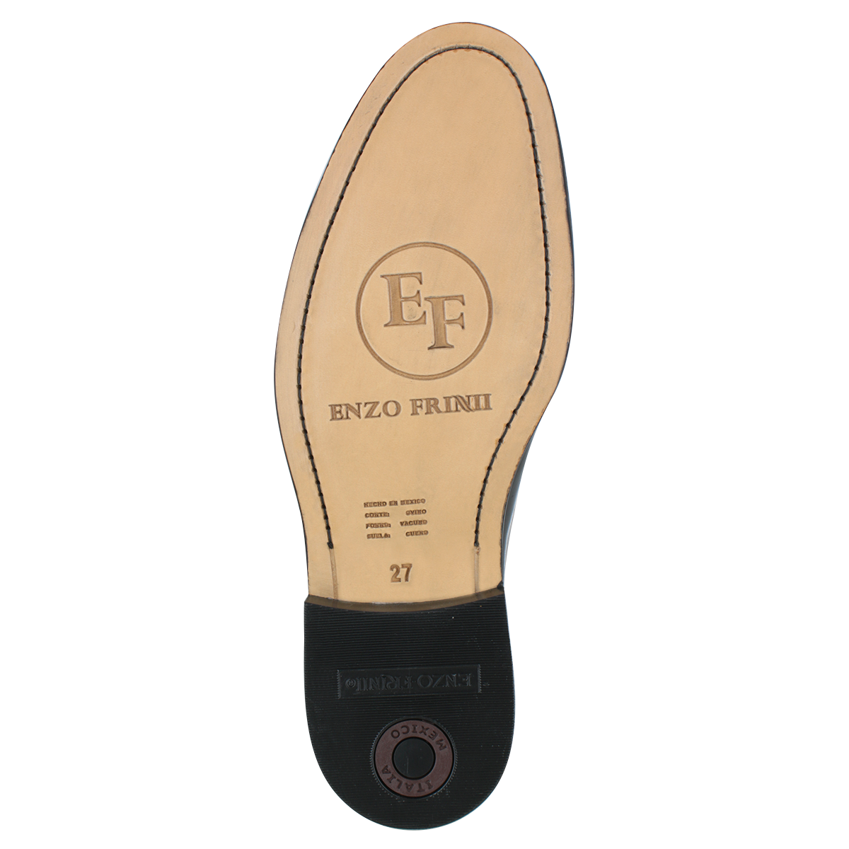 Zapato 705 Caballero Camaleón Negro Suela Cuero