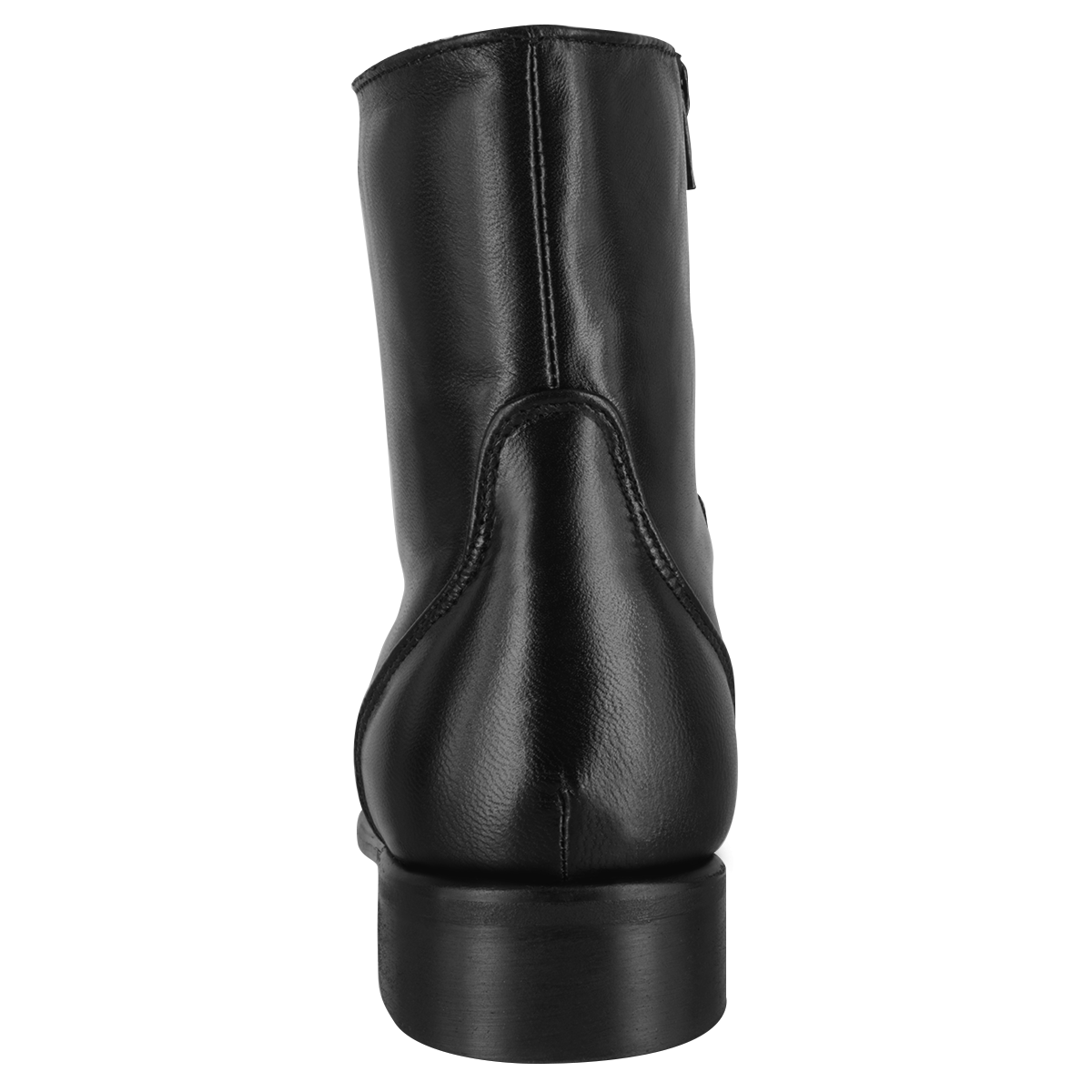 Bota 5606 Caballero Mestizo Liso Negro Suela Cuero Natural