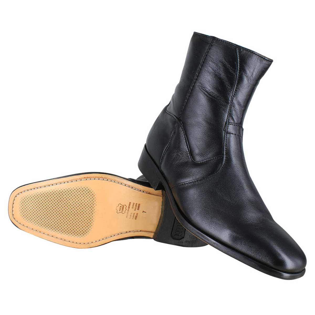 Bota caballero, Bota suela cuero, Ligero, Bota con cierre, Bota piel, Mestizo Liso, Cómoda, Urbana, Suave, Casual, Hombre, Bota vestir, Acabado a mano, Forro res
