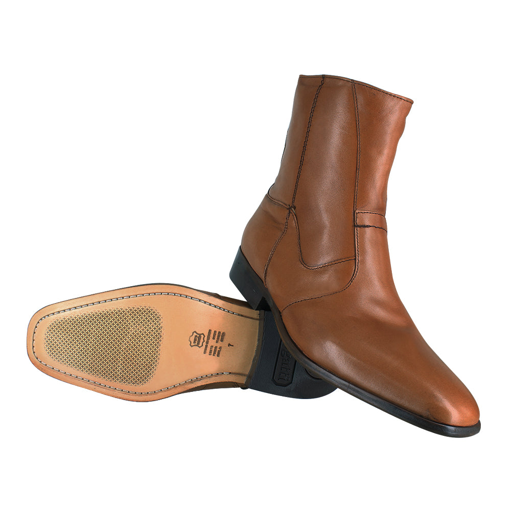 Bota 5705 Caballero Mestizo Liso Miel Suela Cuero