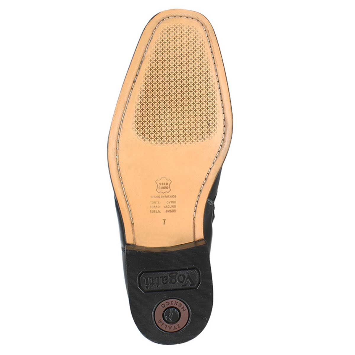 Bota 5705 Caballero Mestizo Liso Negro Suela Cuero