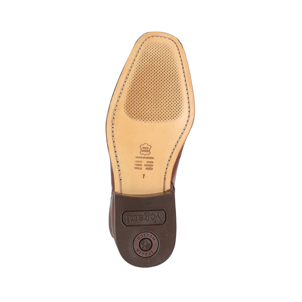 Bota 5705 Caballero Mestizo Liso Tabaco Suela Cuero
