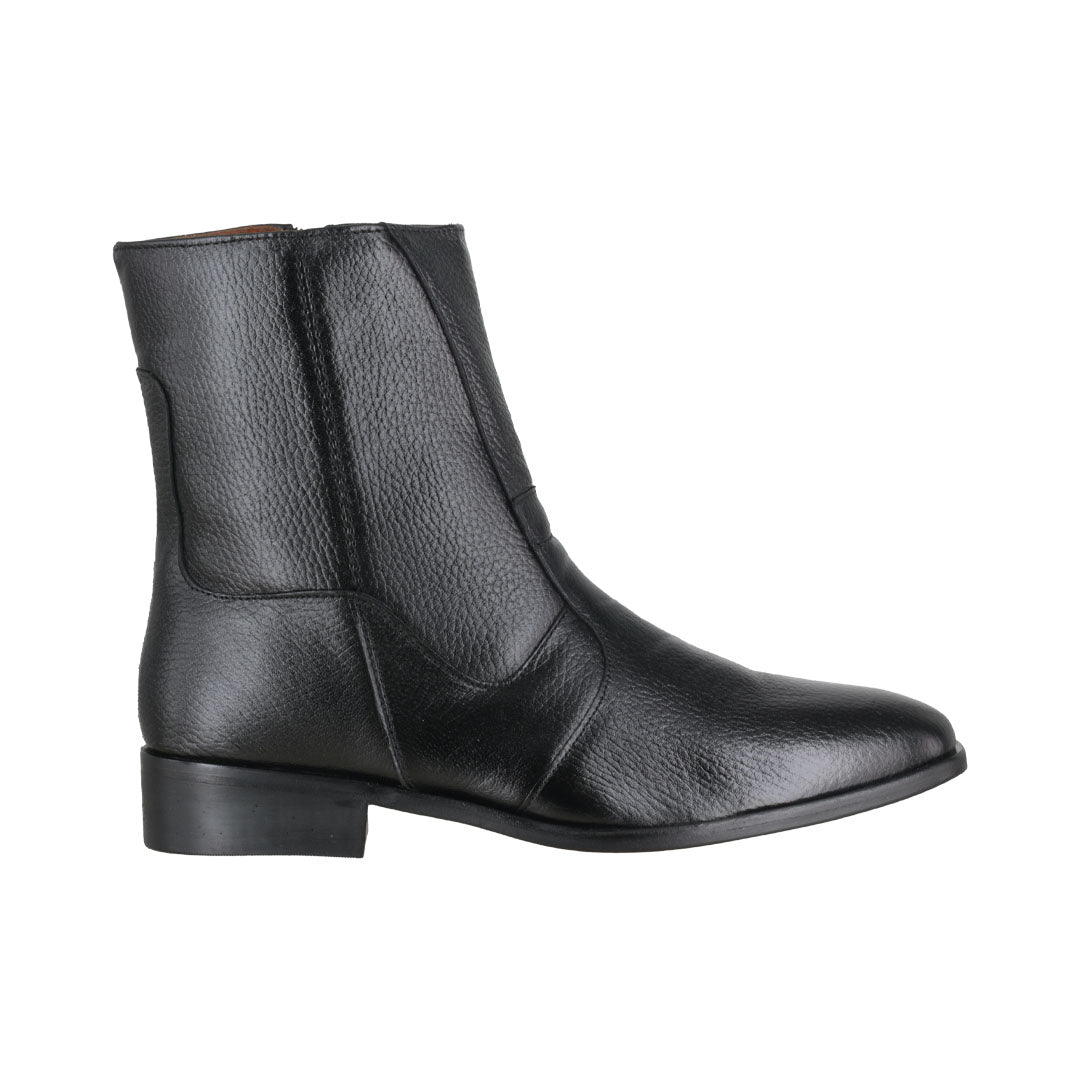 Bota 5705 Caballero Mestizo Grabado Negro Suela Cuero