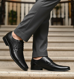 Zapato 1502 Caballero Mestizo Liso Negro Suela Cuero