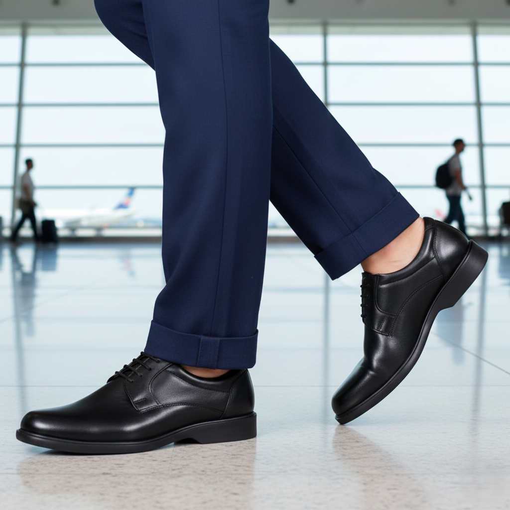 Zapato 1652 Caballero Mestizo Liso Negro Suela PU
