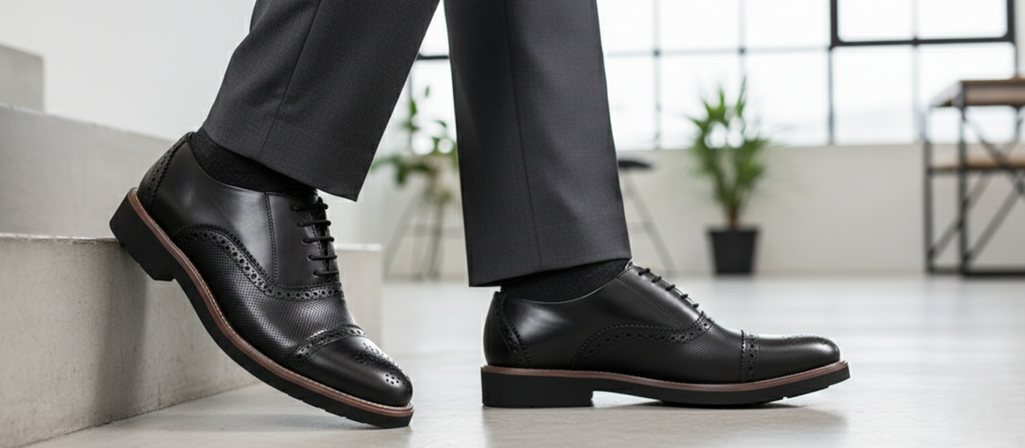 Zapato 8014-1 Caballero Ternera Negro Suela EVA Tachos