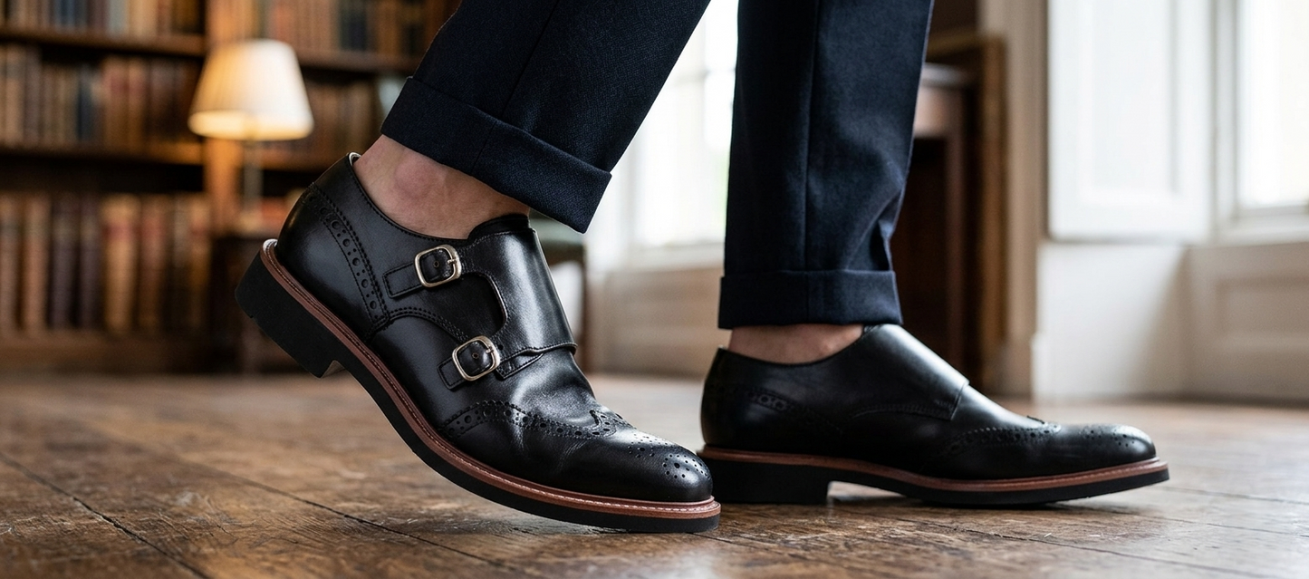 Zapato 8023 Caballero Ternera Negro Suela EVA Tachos
