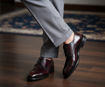 Zapato 1304 Caballero Camaleón Vino Suela Cuero Injerto