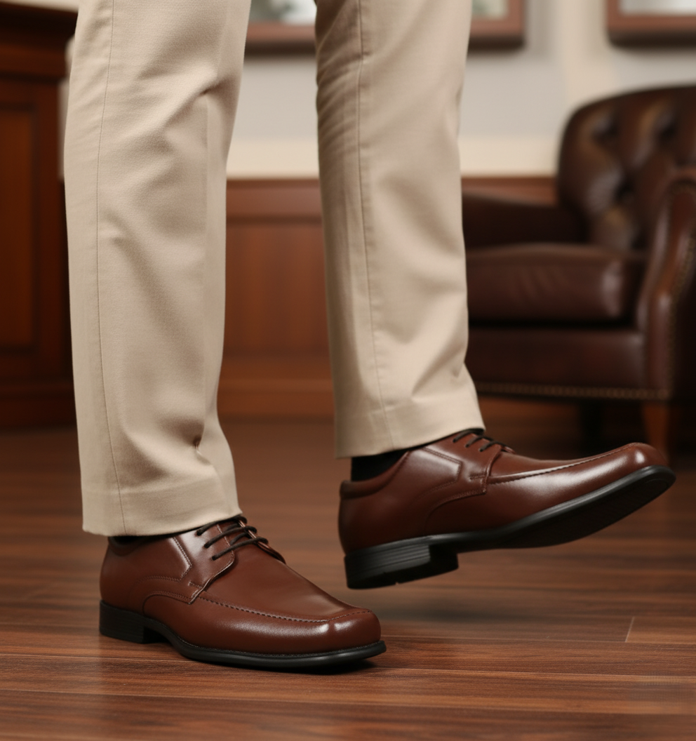 Zapato 1600 Caballero Mestizo Liso Tabaco Suela PU