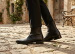 Bota 5705 Caballero Mestizo Grabado Negro Suela Cuero