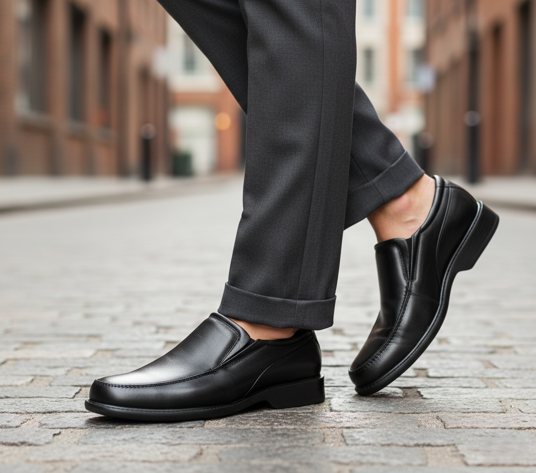 Zapato 1656 Caballero Mestizo Liso Negro Suela PU