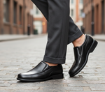 Zapato 1656 Caballero Mestizo Liso Negro Suela PU