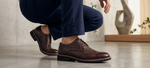 Zapato 8015-1 Caballero Ternera Café Suela EVA Tachos