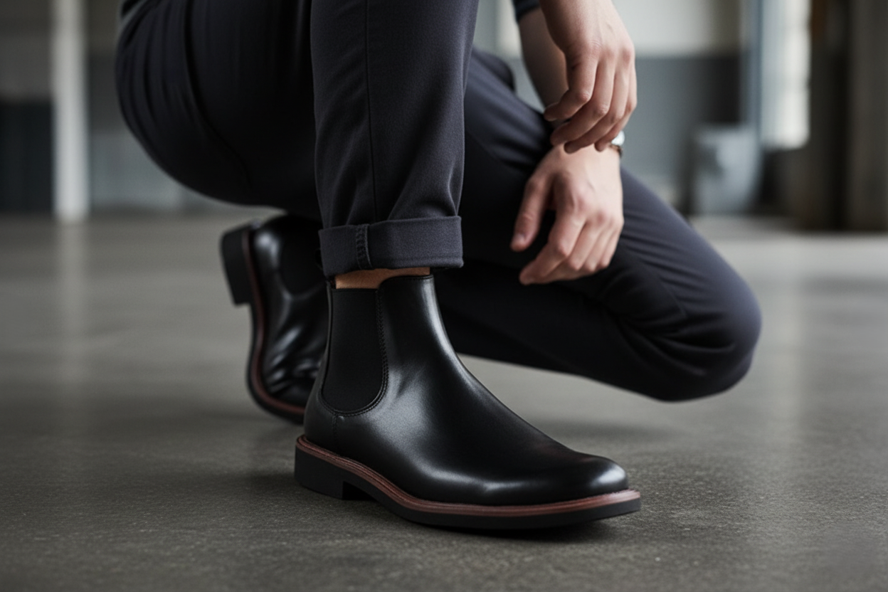 Bota 8024 Caballero Ternera Negro Suela EVA Tachos