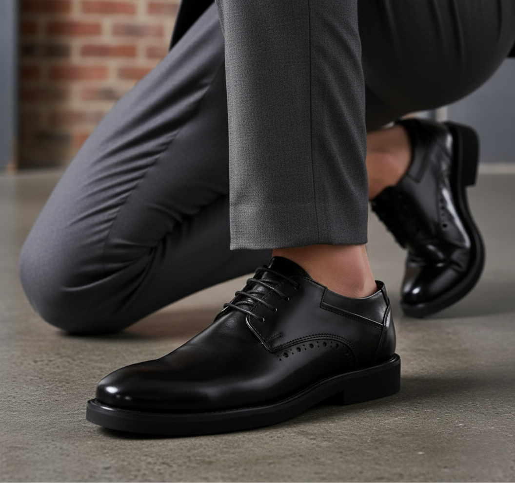 Zapato 8016 Caballero Camaleón Negro Suela EVA Tachos