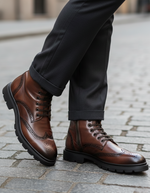 Botín 1325 Caballero Mestizo Liso Brown con Efectos Suela EVA Roma