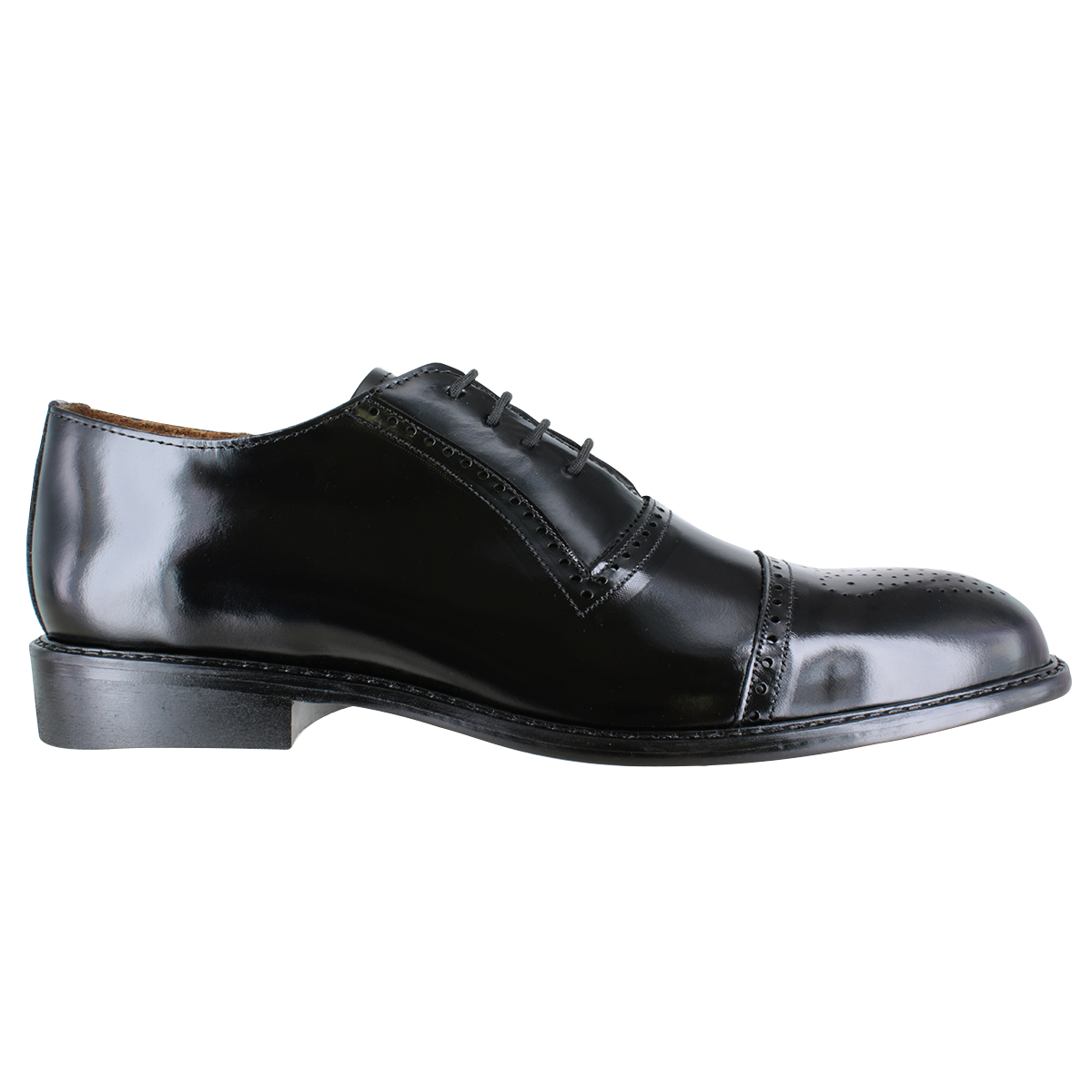 Zapato 705 Camaleón Negro Suela Cuero