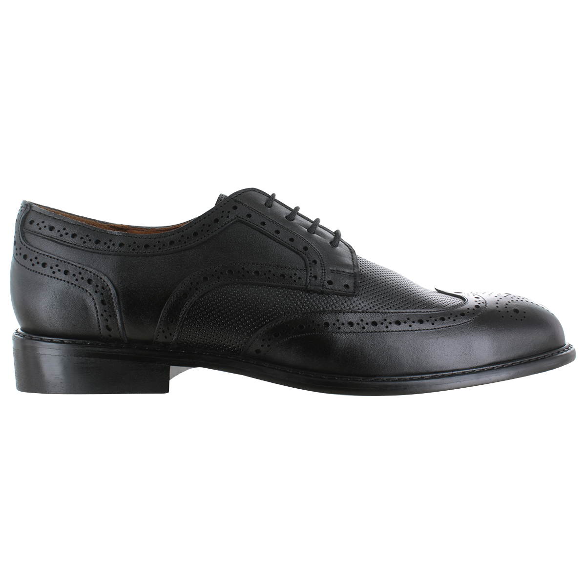 Zapato 702-1 Caballero Ternera Negro Suela Cuero