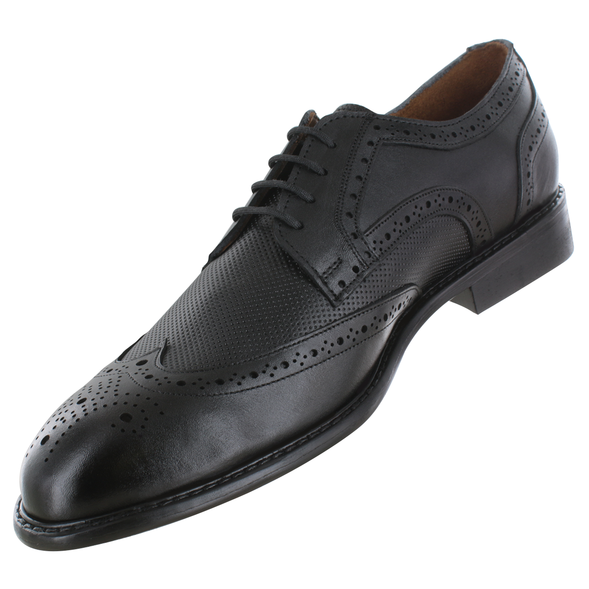 Zapato 702-1 Caballero Ternera Negro Suela Cuero