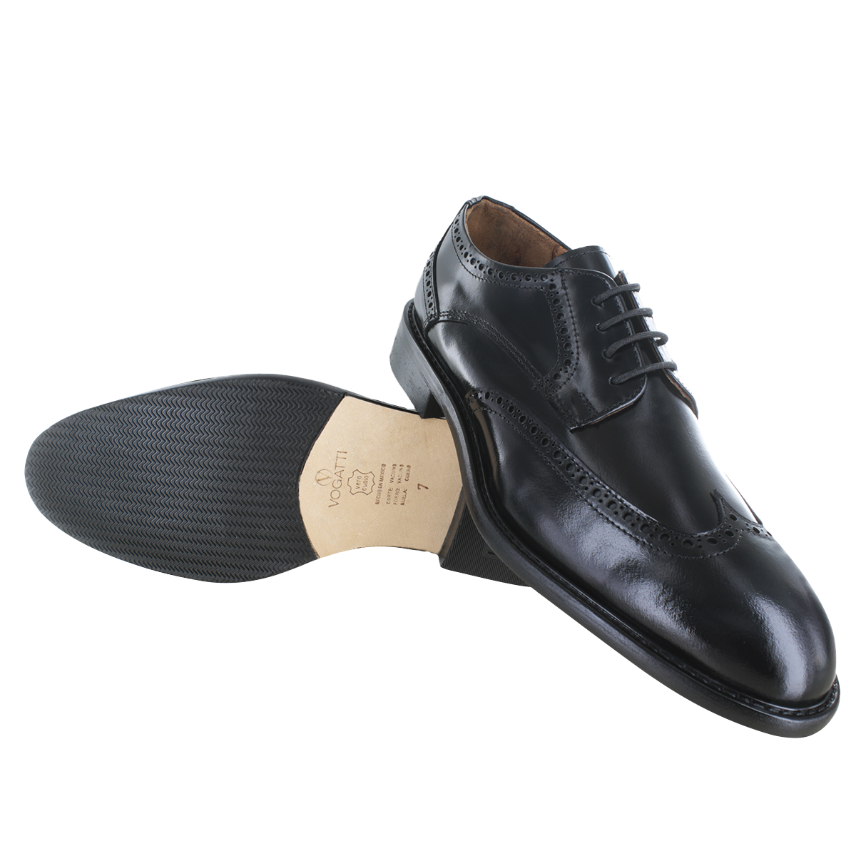 Zapato 1309 Caballero Camaleón Negro Suela Cuero Injerto