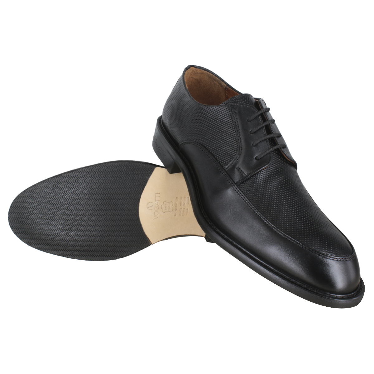 Zapato 1303-1 Caballero Ternera Negro Suela Cuero Injerto