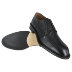 Zapato 1303-1 Caballero Ternera Negro Suela Cuero Injerto