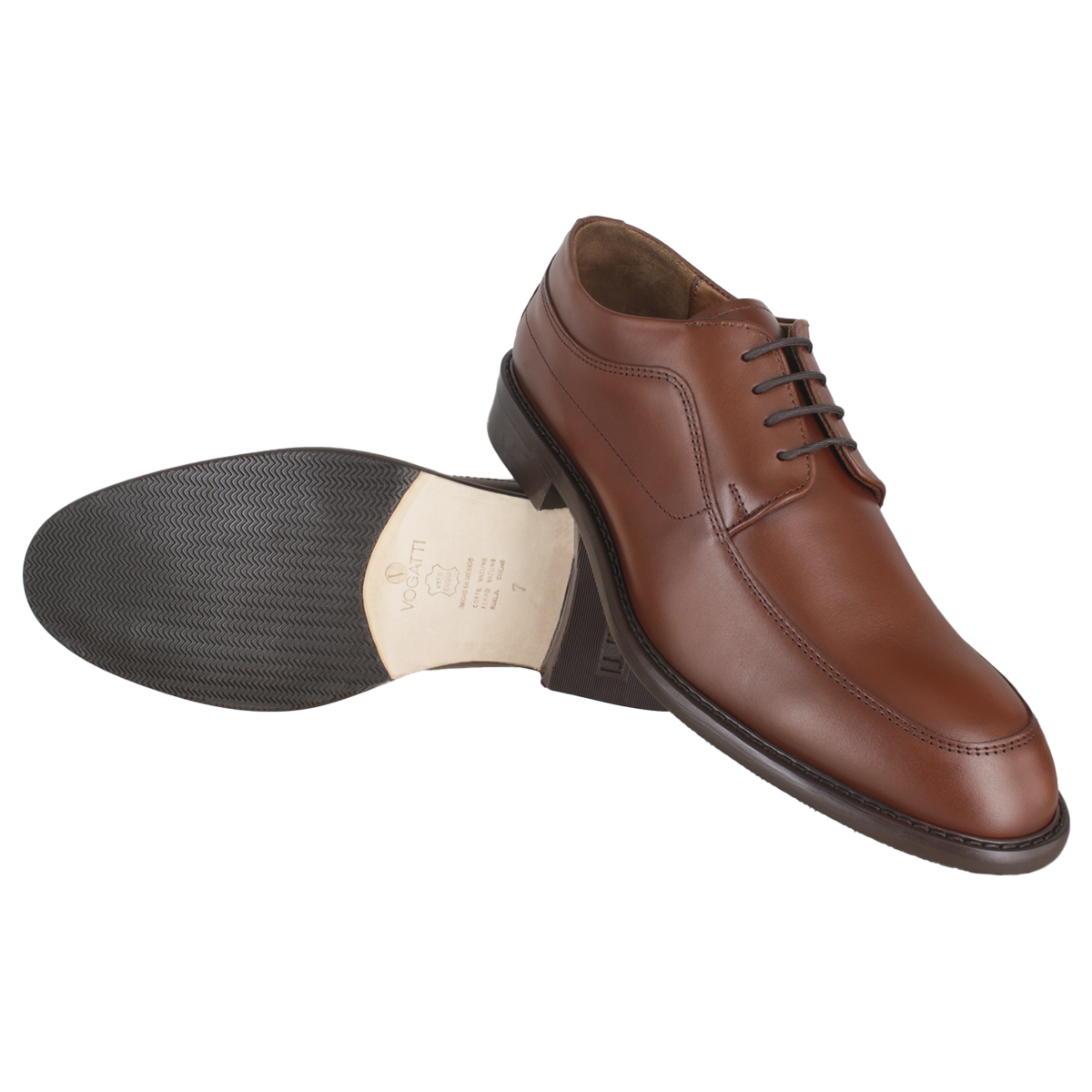 Zapato 1306 Caballero Ternera Brown Suela Cuero Injerto